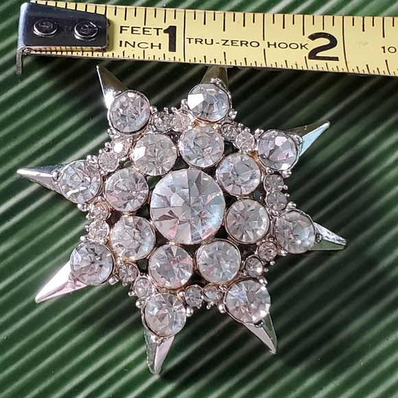 Vintage Starburst Rhinestone Brooch - Picture 3 of 4